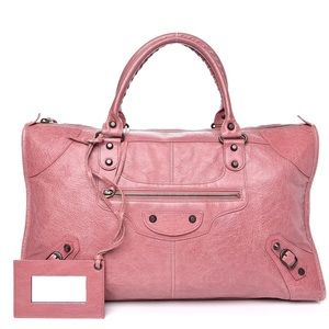 BALENCIAGA Agneau Classic Hardware Work Bag, Rose